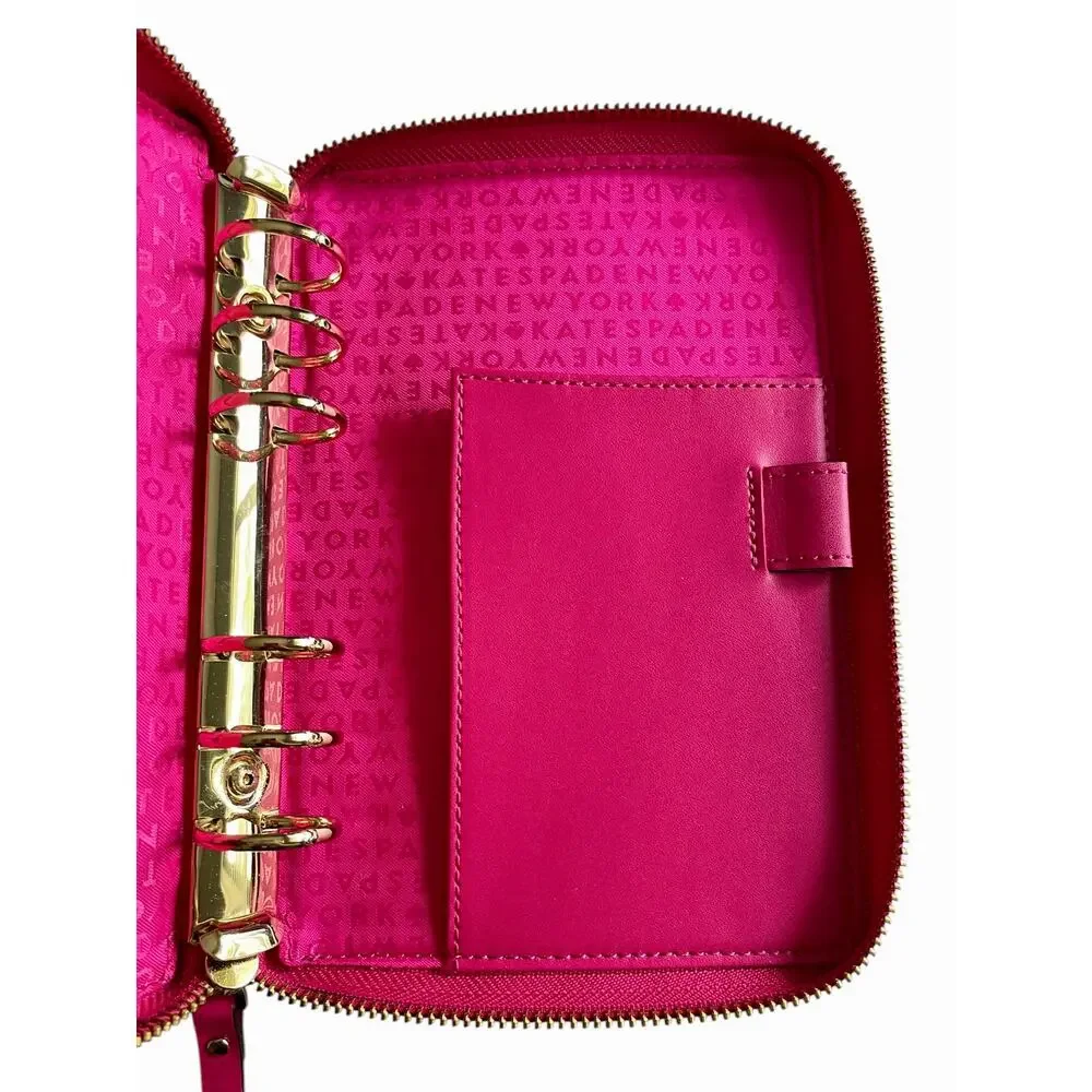 Kate Spade Wellesley Planner Organizer Pink Zip Around 6 Ring Binder Agenda